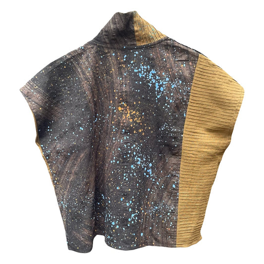 Pintuck top in dark tones