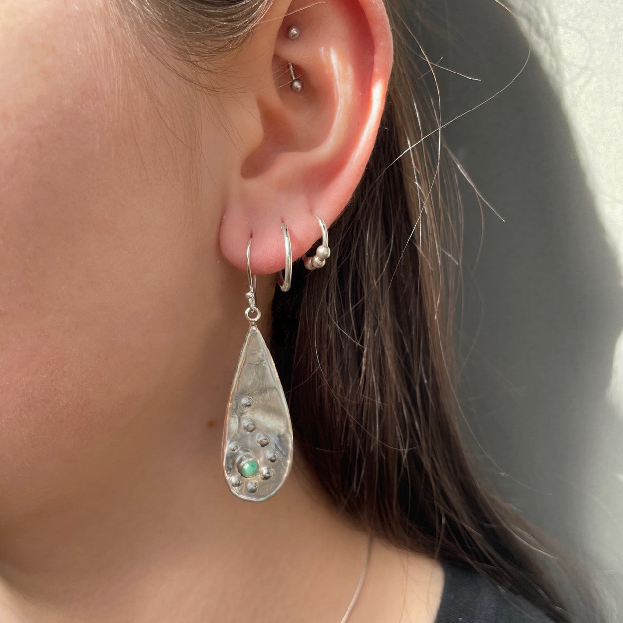 Pebble drop earring