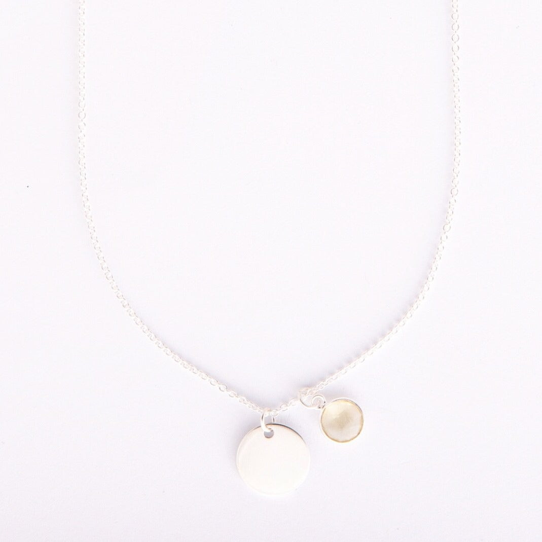 Gem and charm necklace (citrine)