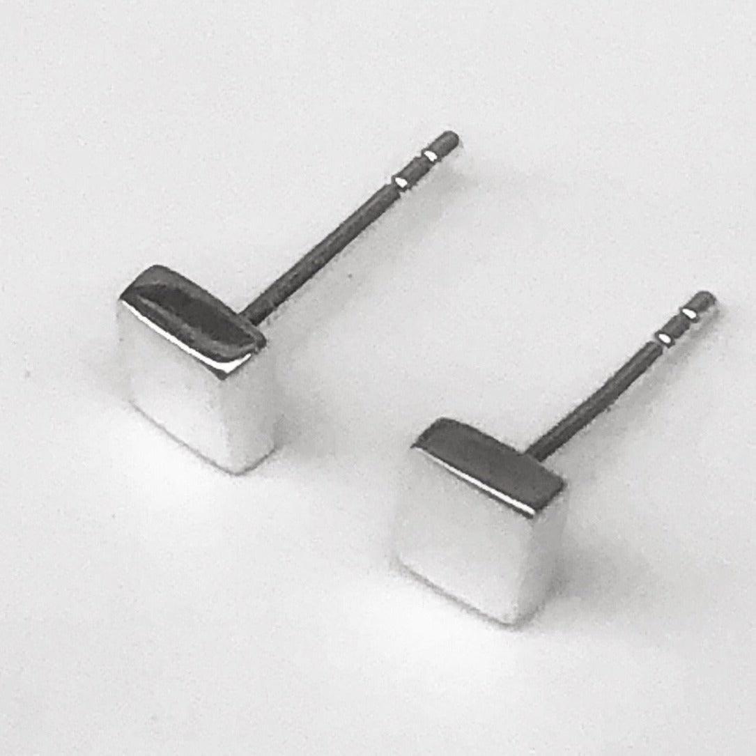 Silver square studs