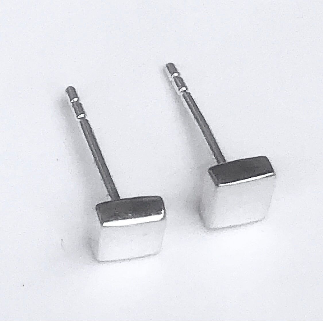 Silver square studs