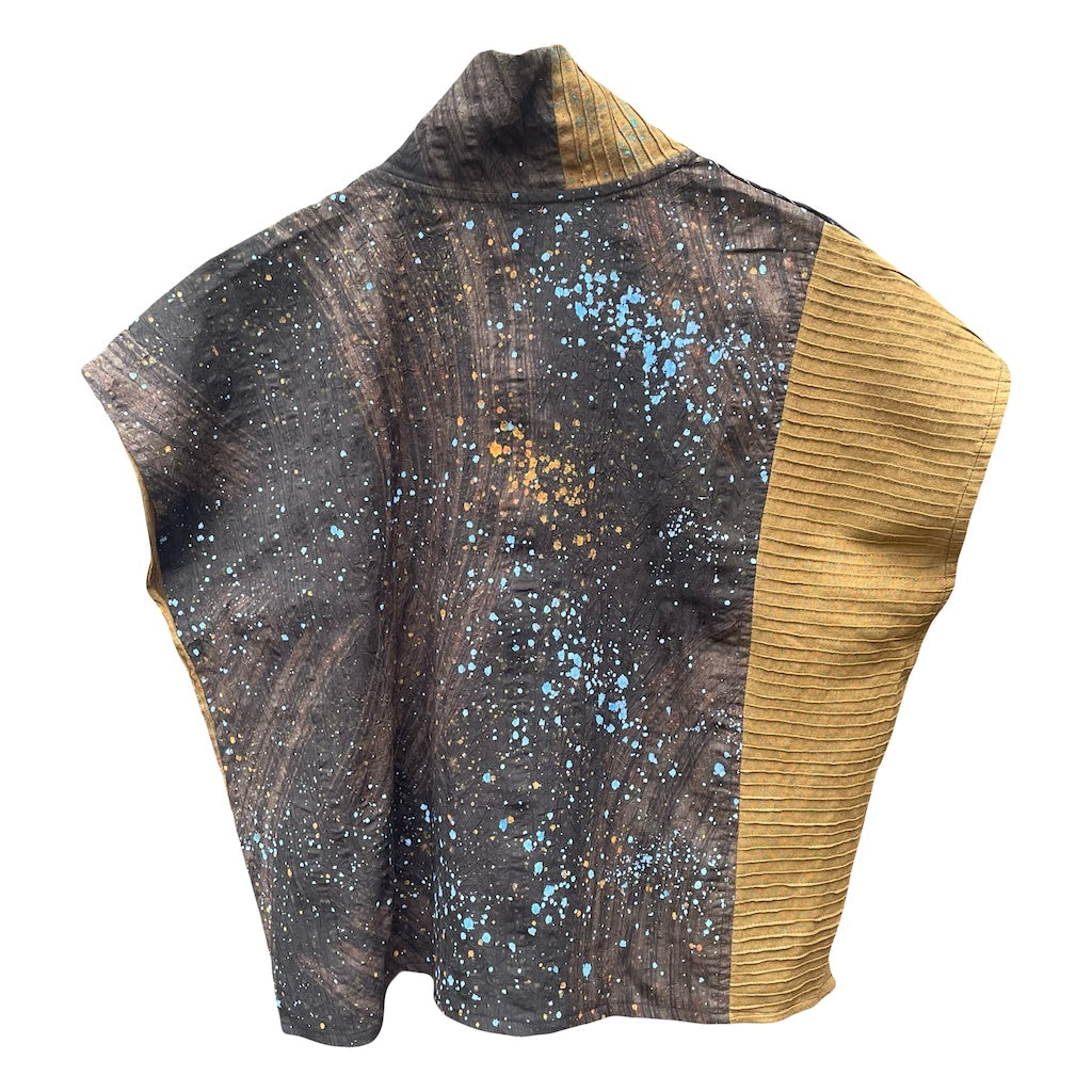 Pintuck top in dark tones