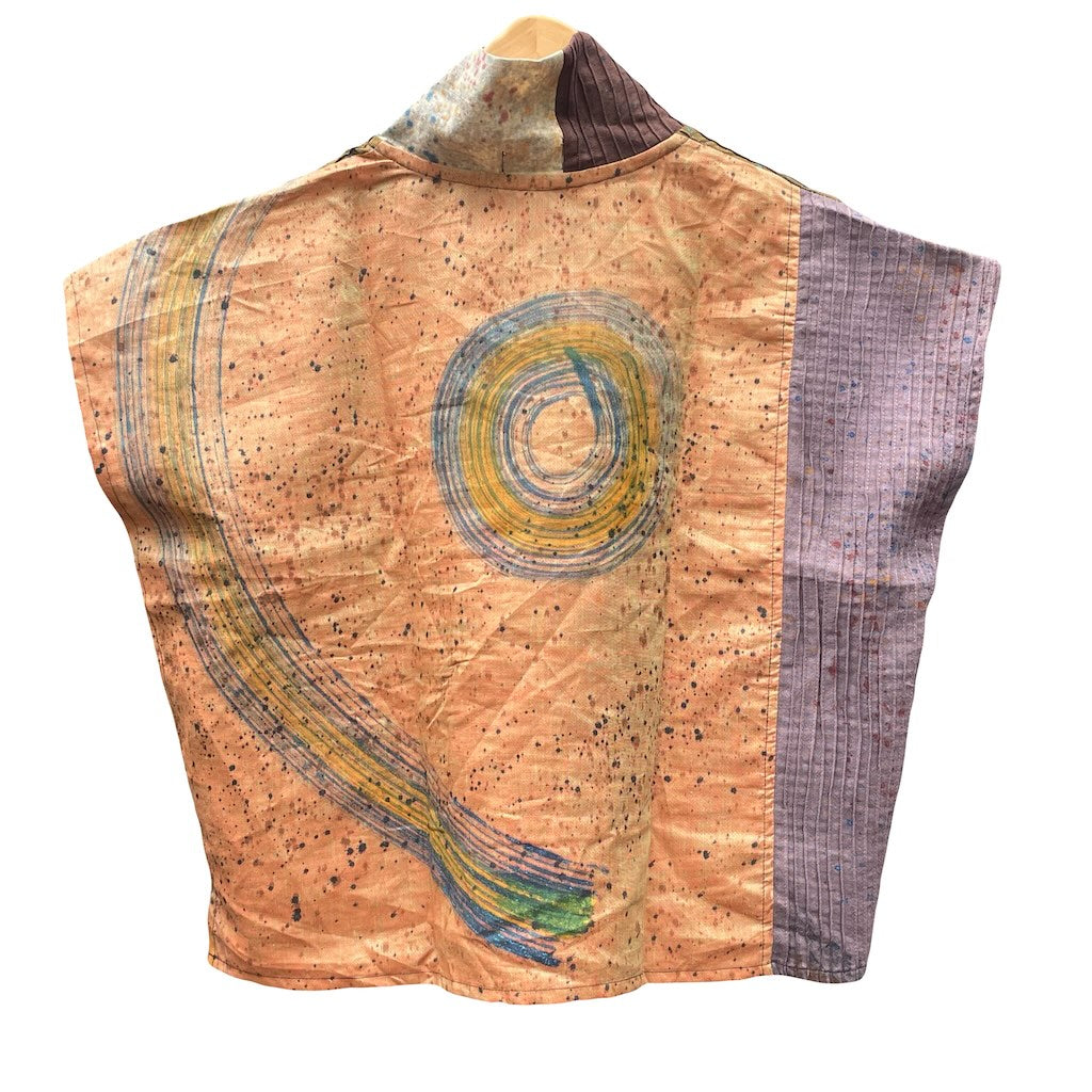 Pintuck top in Earth tones