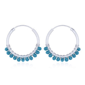Small gemstone hoop earrings