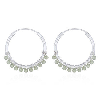 Small gemstone hoop earrings