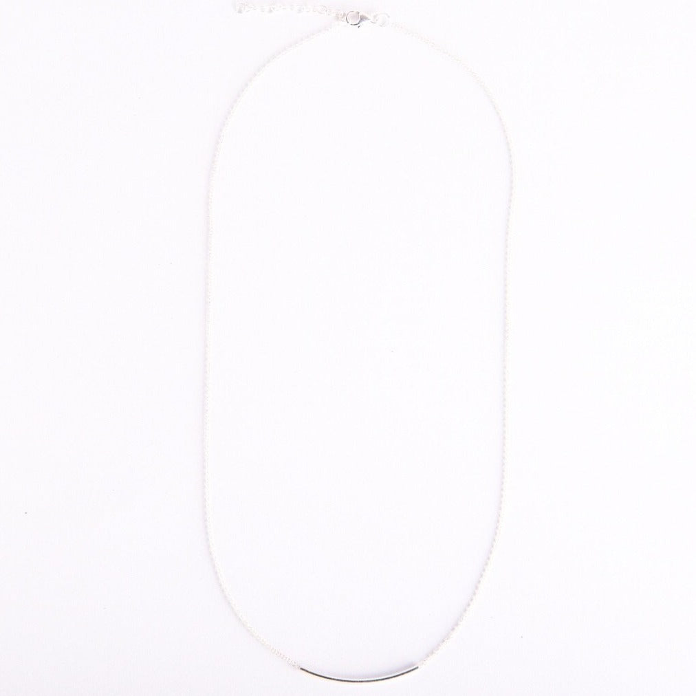 Silver tube necklace
