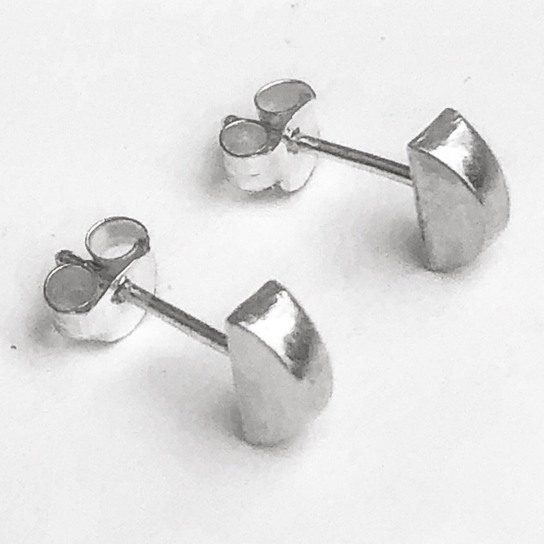 Silver half circle studs