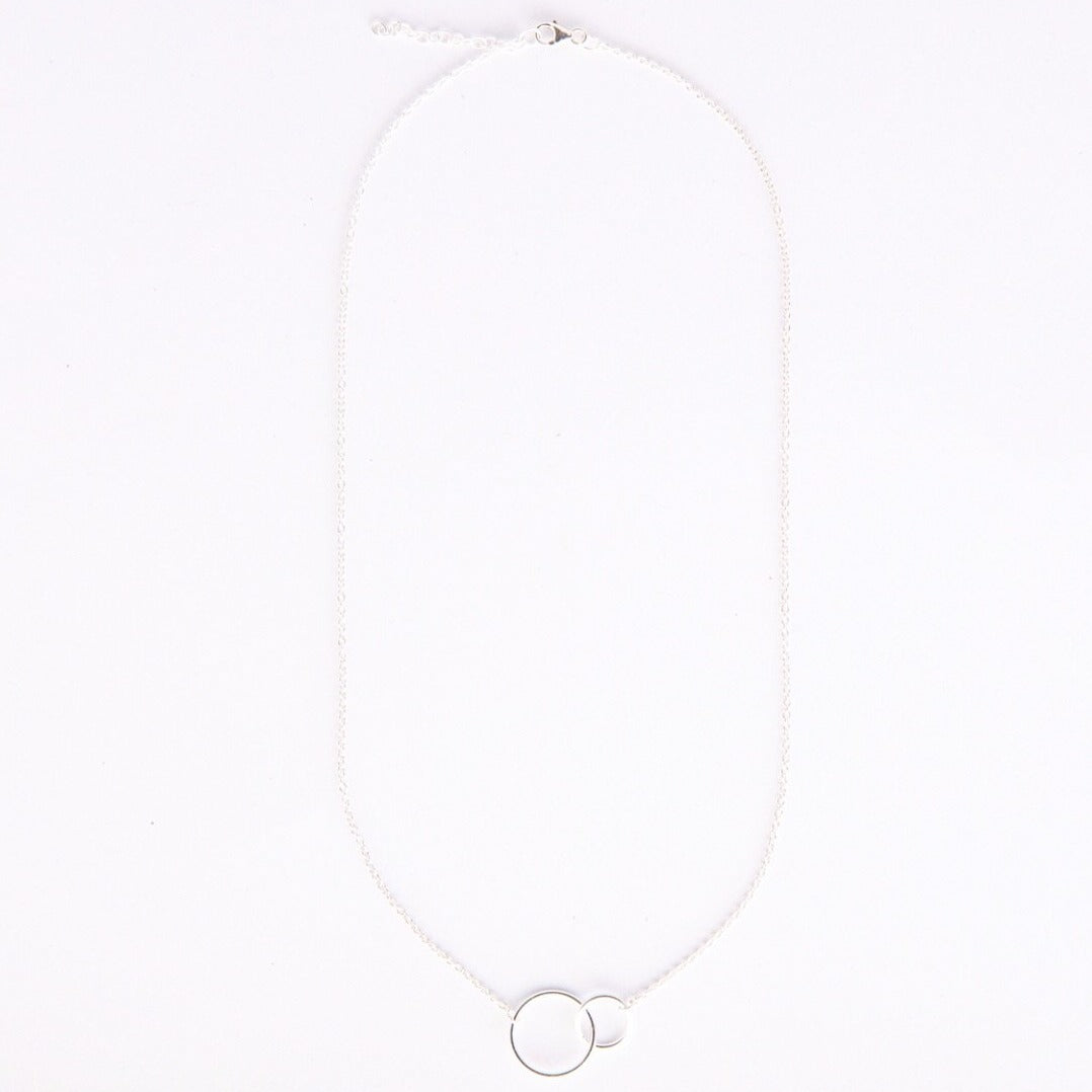 Silver linked ring necklace