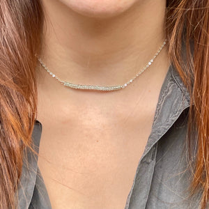Gemstone row necklace