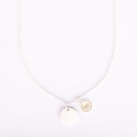 Gem and charm necklace (citrine)