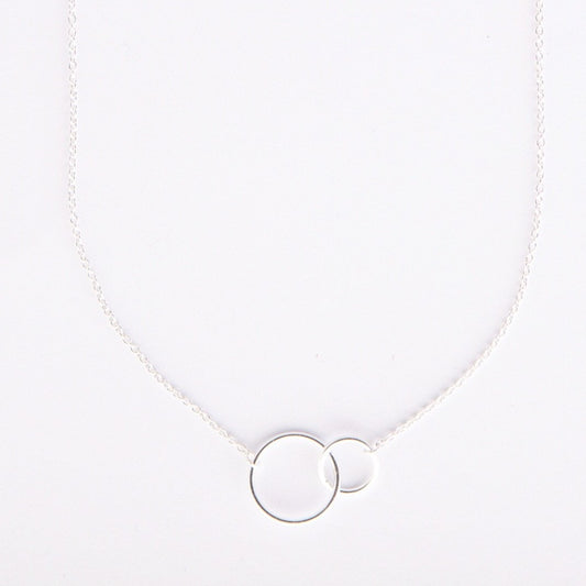 Silver linked ring necklace
