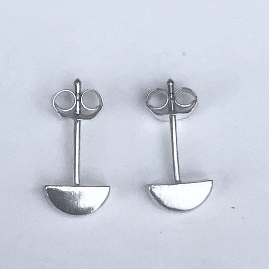 Silver half circle studs