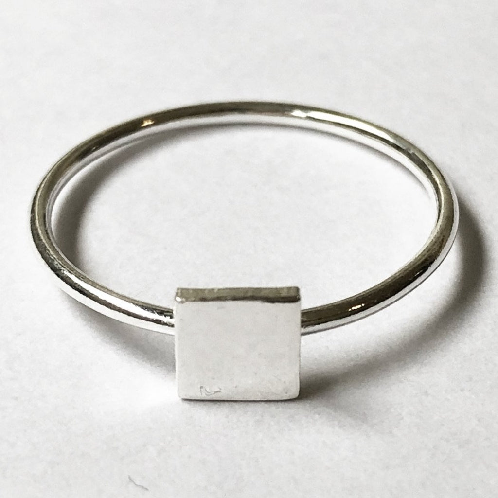 Sterling silver square ring