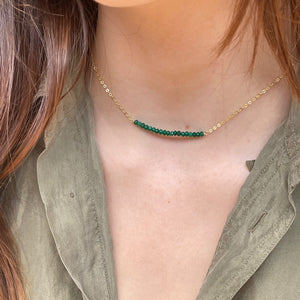 Gemstone row necklace in goldvermeil